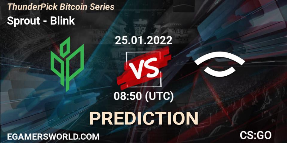 Pronósticos Sprout - Blink. 25.01.2022 at 15:50. ThunderPick Bitcoin Series - Counter-Strike (CS2)