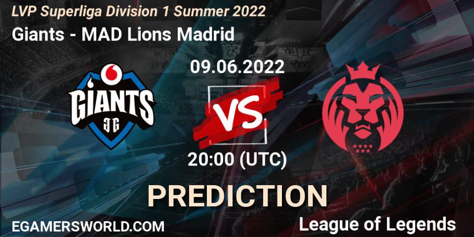 Pronósticos Giants - MAD Lions Madrid. 09.06.2022 at 20:00. LVP Superliga Division 1 Summer 2022 - LoL