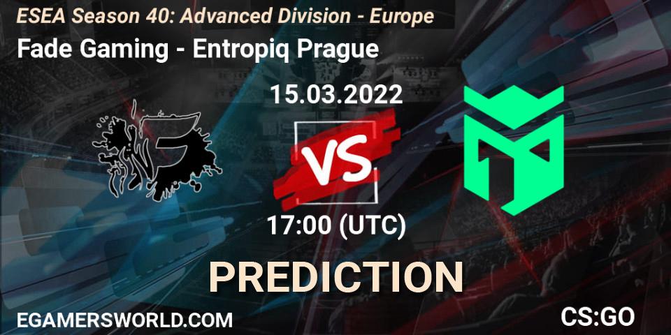 Pronósticos Fade Gaming - Entropiq Prague. 15.03.22. ESEA Season 40: Advanced Division - Europe - CS2 (CS:GO)