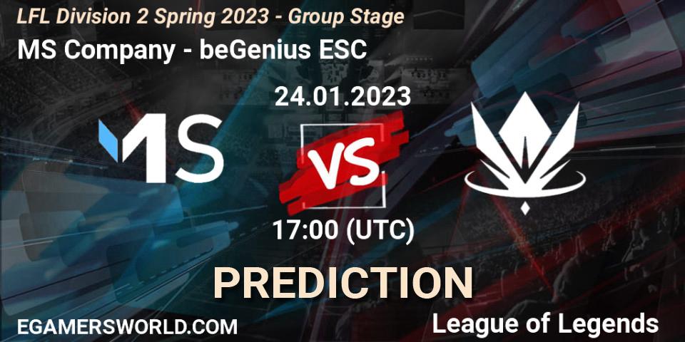 Pronósticos MS Company - beGenius ESC. 24.01.2023 at 18:15. LFL Division 2 Spring 2023 - Group Stage - LoL