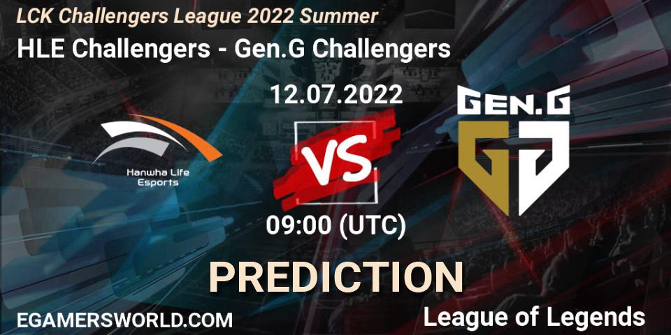 Pronósticos HLE Challengers - Gen.G Challengers. 12.07.2022 at 09:00. LCK Challengers League 2022 Summer - LoL
