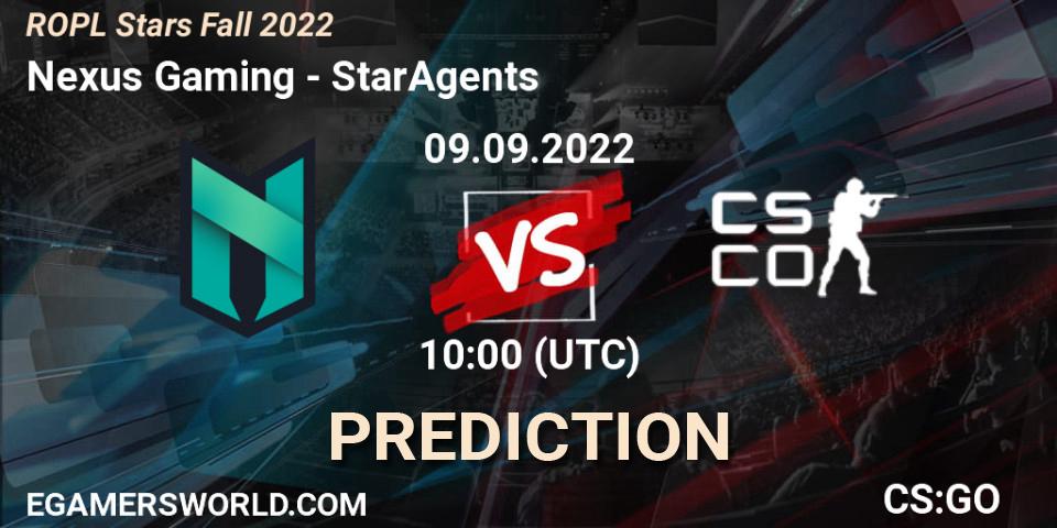 Pronósticos Nexus Gaming - StarAgents. 10.09.2022 at 11:00. ROPL Stars Fall 2022 - Counter-Strike (CS2)