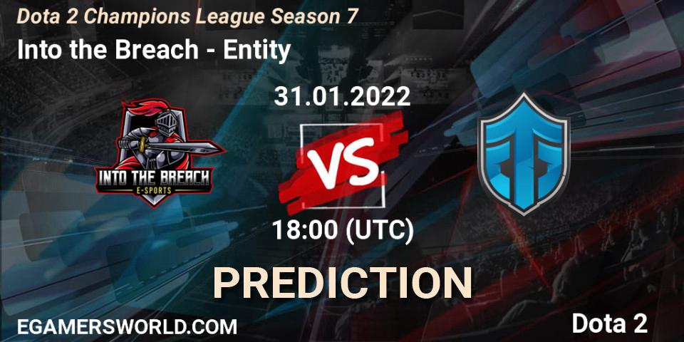 Pronósticos Into the Breach - Entity. 31.01.2022 at 18:00. Dota 2 Champions League 2022 Season 7 - Dota 2
