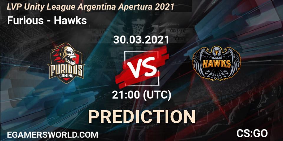 Pronósticos Furious - Hawks. 30.03.21. LVP Unity League Argentina Apertura 2021 - CS2 (CS:GO)
