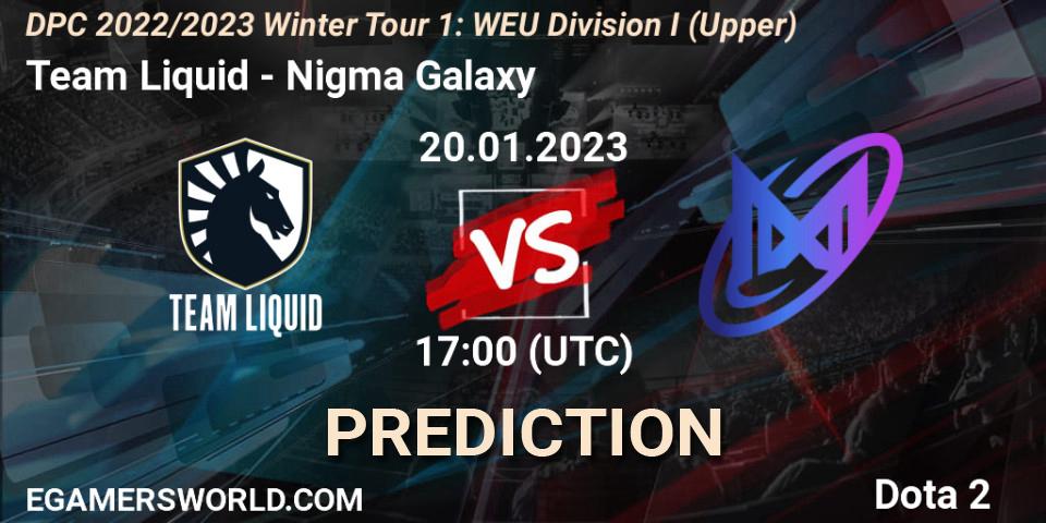 Pronósticos Team Liquid - Nigma Galaxy. 20.01.2023 at 16:53. DPC 2022/2023 Winter Tour 1: WEU Division I (Upper) - Dota 2