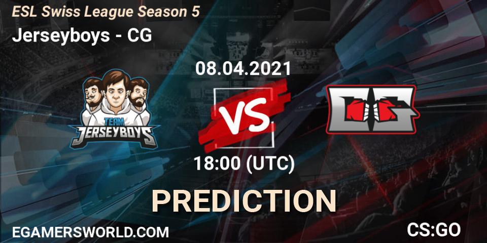 Pronósticos Jerseyboys - CG. 08.04.2021 at 18:00. ESL Swiss League Season 5 - Counter-Strike (CS2)