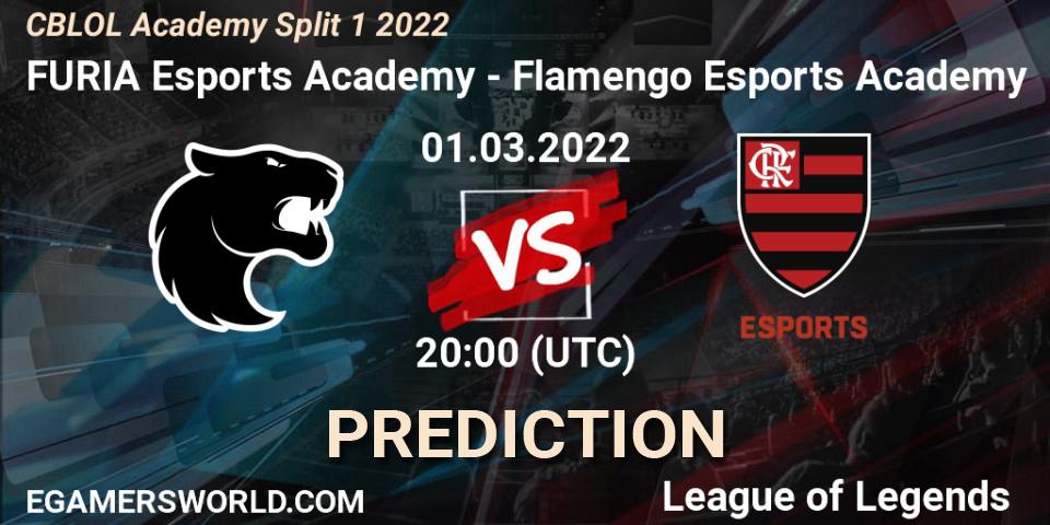 Pronósticos FURIA Esports Academy - Flamengo Esports Academy. 01.03.2022 at 20:00. CBLOL Academy Split 1 2022 - LoL