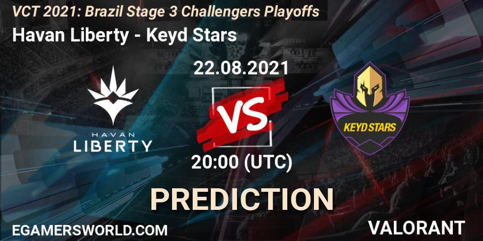 Pronósticos Havan Liberty - Keyd Stars. 22.08.2021 at 20:00. VCT 2021: Brazil Stage 3 Challengers Playoffs - VALORANT