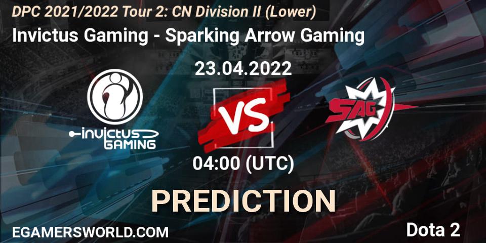 Pronósticos Invictus Gaming - Sparking Arrow Gaming. 23.04.22. DPC 2021/2022 Tour 2: CN Division II (Lower) - Dota 2