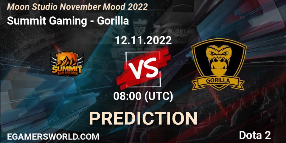 Pronósticos Summit Gaming - Gorilla. 12.11.22. Moon Studio November Mood 2022 - Dota 2