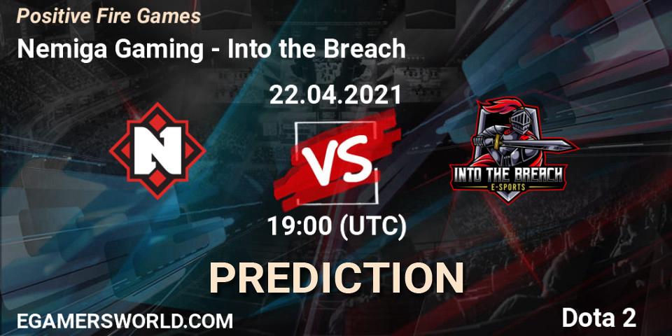 Pronósticos Nemiga Gaming - Into the Breach. 22.04.2021 at 19:21. Positive Fire Games - Dota 2