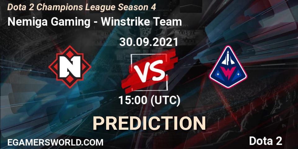 Pronósticos Nemiga Gaming - Winstrike Team. 30.09.21. Dota 2 Champions League Season 4 - Dota 2