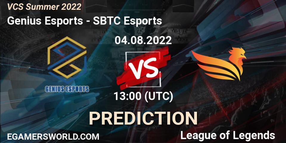 Pronósticos Genius Esports - SBTC Esports. 04.08.2022 at 12:00. VCS Summer 2022 - LoL