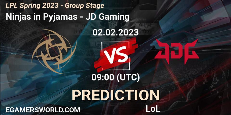 Pronósticos Ninjas in Pyjamas - JD Gaming. 02.02.23. LPL Spring 2023 - Group Stage - LoL