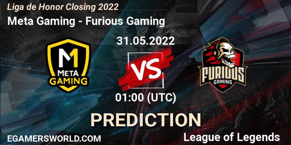 Pronósticos Meta Gaming - Furious Gaming. 31.05.2022 at 01:00. Liga de Honor Closing 2022 - LoL