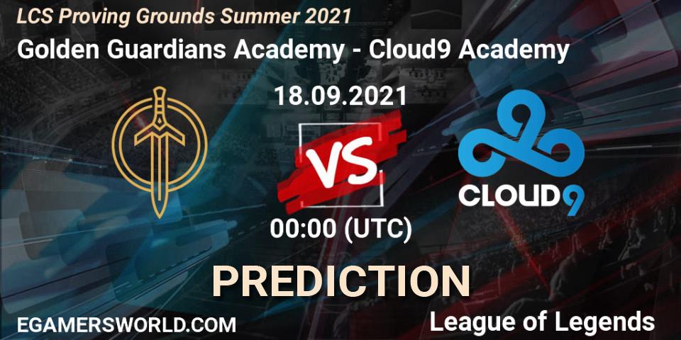 Pronósticos Golden Guardians Academy - Cloud9 Academy. 18.09.21. LCS Proving Grounds Summer 2021 - LoL