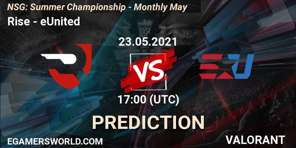 Pronósticos Rise - eUnited. 23.05.2021 at 17:00. NSG: Summer Championship - Monthly May - VALORANT