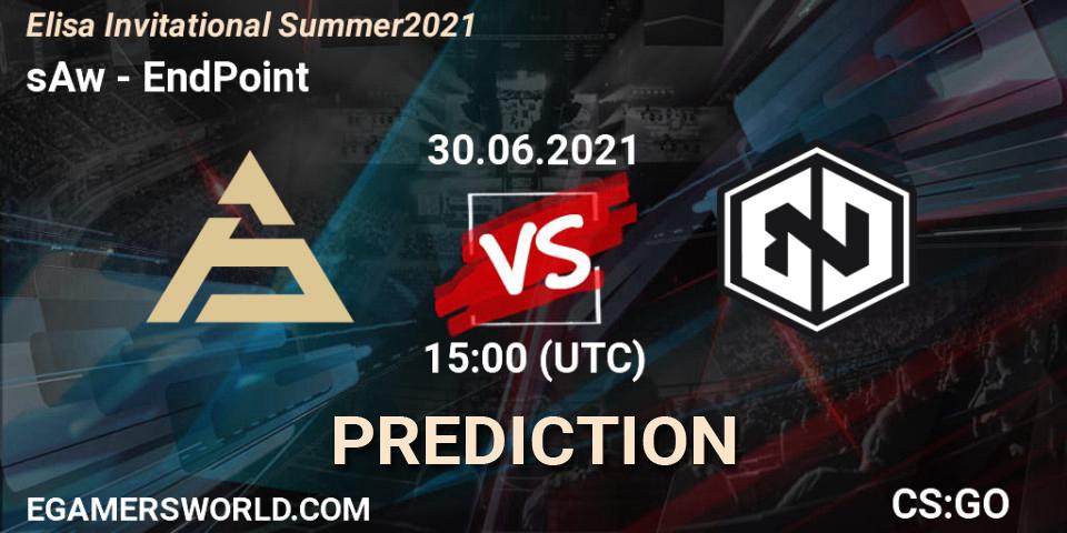 Pronósticos sAw - EndPoint. 30.06.2021 at 15:00. Elisa Invitational Summer 2021 - Counter-Strike (CS2)