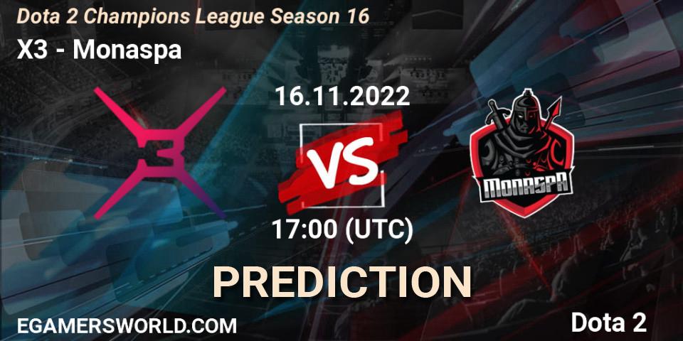 Pronósticos X3 - Monaspa. 16.11.2022 at 17:23. Dota 2 Champions League Season 16 - Dota 2