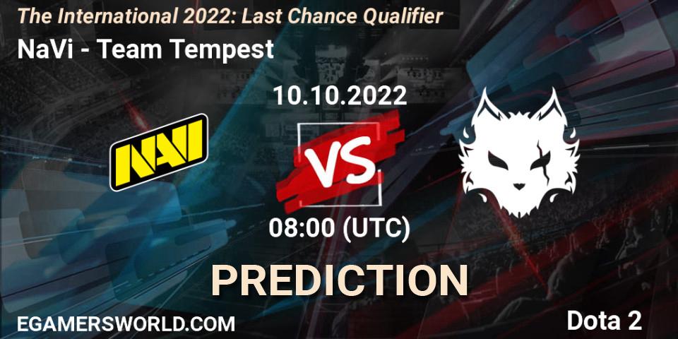 Pronósticos NaVi - Team Tempest. 10.10.2022 at 09:20. The International 2022: Last Chance Qualifier - Dota 2