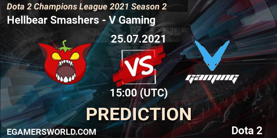 Pronósticos Hellbear Smashers - V Gaming. 25.07.2021 at 15:38. Dota 2 Champions League 2021 Season 2 - Dota 2