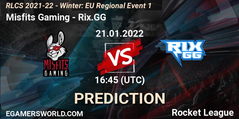 Pronósticos Misfits Gaming - Rix.GG. 21.01.22. RLCS 2021-22 - Winter: EU Regional Event 1 - Rocket League