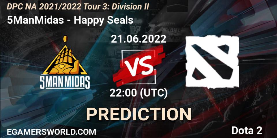 Pronósticos 5ManMidas - Happy Seals. 22.06.2022 at 00:48. DPC NA 2021/2022 Tour 3: Division II - Dota 2