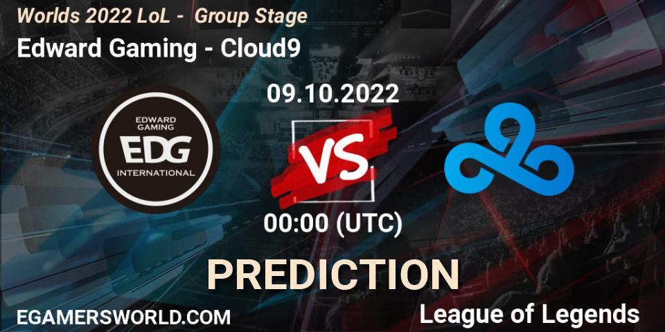 Pronósticos Edward Gaming - Cloud9. 09.10.2022 at 00:00. Worlds 2022 LoL - Group Stage - LoL