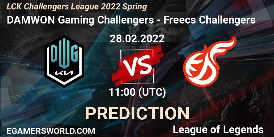 Pronósticos DAMWON Gaming Challengers - Freecs Challengers. 28.02.2022 at 11:00. LCK Challengers League 2022 Spring - LoL