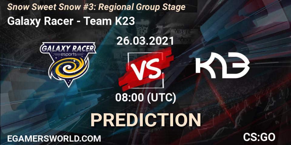 Pronósticos Galaxy Racer - Team K23. 26.03.2021 at 08:00. Snow Sweet Snow #3: Regional Group Stage - Counter-Strike (CS2)