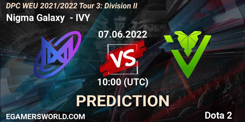 Pronósticos Nigma Galaxy - IVY. 07.06.22. DPC WEU 2021/2022 Tour 3: Division II - Dota 2