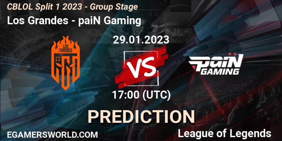 Pronósticos Los Grandes - paiN Gaming. 29.01.23. CBLOL Split 1 2023 - Group Stage - LoL