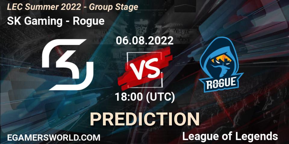 Pronósticos SK Gaming - Rogue. 06.08.22. LEC Summer 2022 - Group Stage - LoL