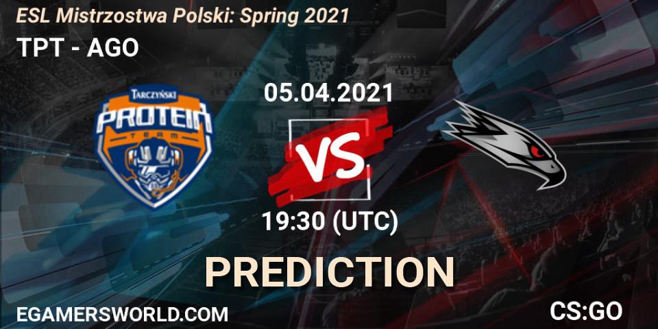 Pronósticos TPT - AGO. 05.04.2021 at 17:30. ESL Mistrzostwa Polski: Spring 2021 - Counter-Strike (CS2)