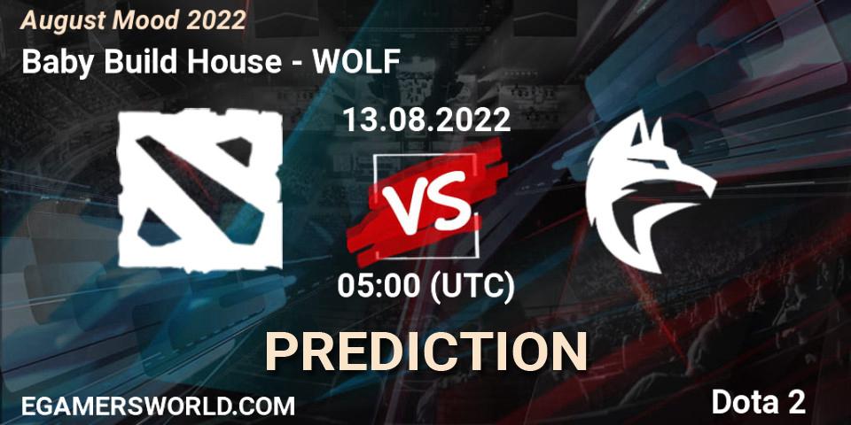 Pronósticos Baby Build House - WOLF. 13.08.2022 at 05:06. August Mood 2022 - Dota 2