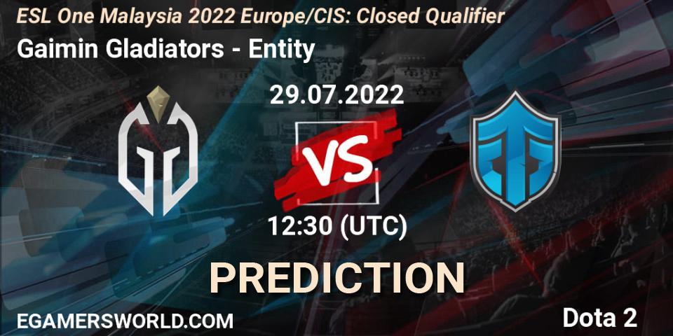 Pronósticos Gaimin Gladiators - Entity. 29.07.2022 at 12:31. ESL One Malaysia 2022 Europe/CIS: Closed Qualifier - Dota 2