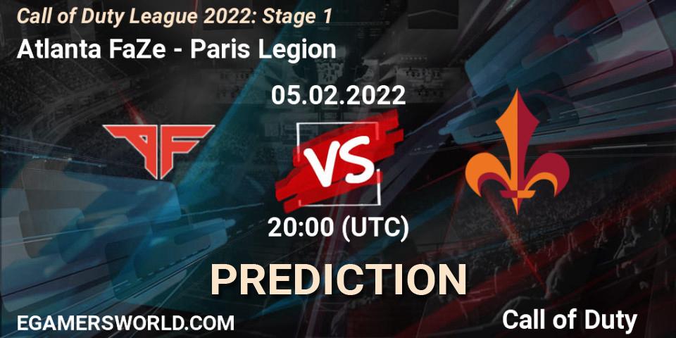 Pronósticos Atlanta FaZe - Paris Legion. 05.02.22. Call of Duty League 2022: Stage 1 - Call of Duty