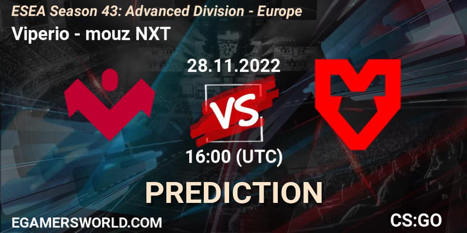 Pronósticos Viperio - mouz NXT. 28.11.22. ESEA Season 43: Advanced Division - Europe - CS2 (CS:GO)