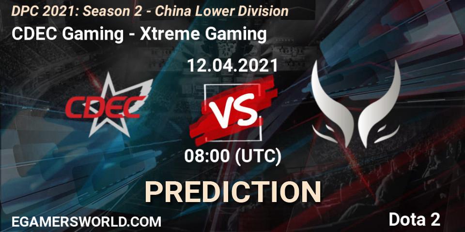Pronósticos CDEC Gaming - Xtreme Gaming. 12.04.21. DPC 2021: Season 2 - China Lower Division - Dota 2