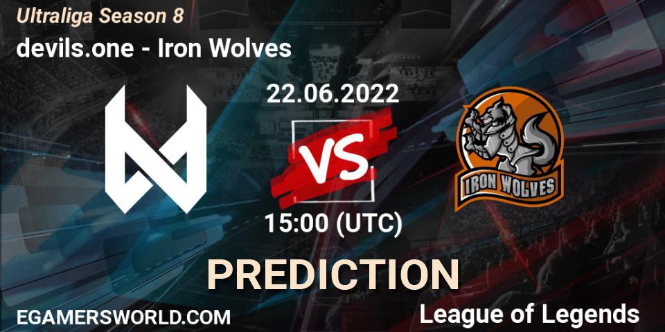 Pronósticos devils.one - Iron Wolves. 22.06.2022 at 15:00. Ultraliga Season 8 - LoL