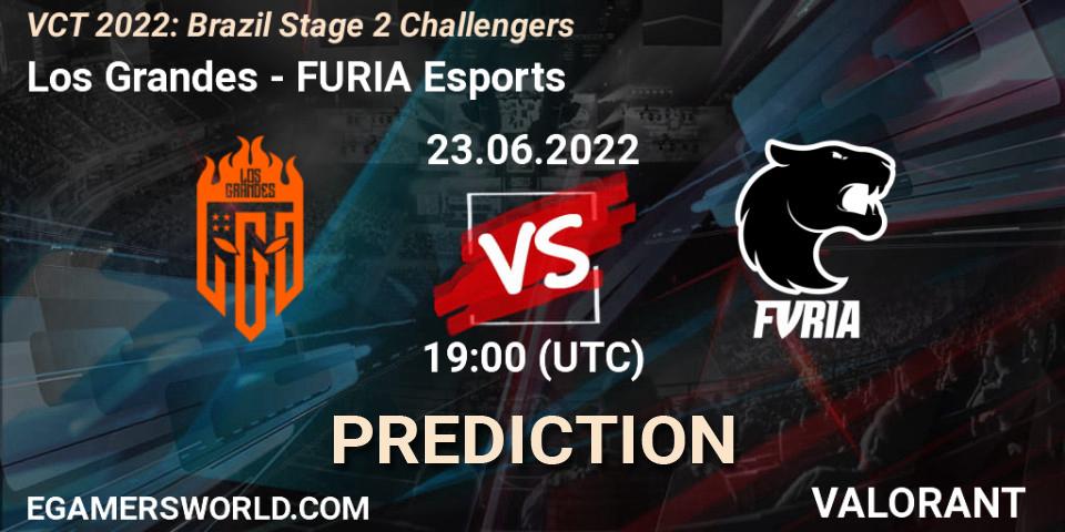 Pronósticos Los Grandes - FURIA Esports. 23.06.2022 at 19:10. VCT 2022: Brazil Stage 2 Challengers - VALORANT