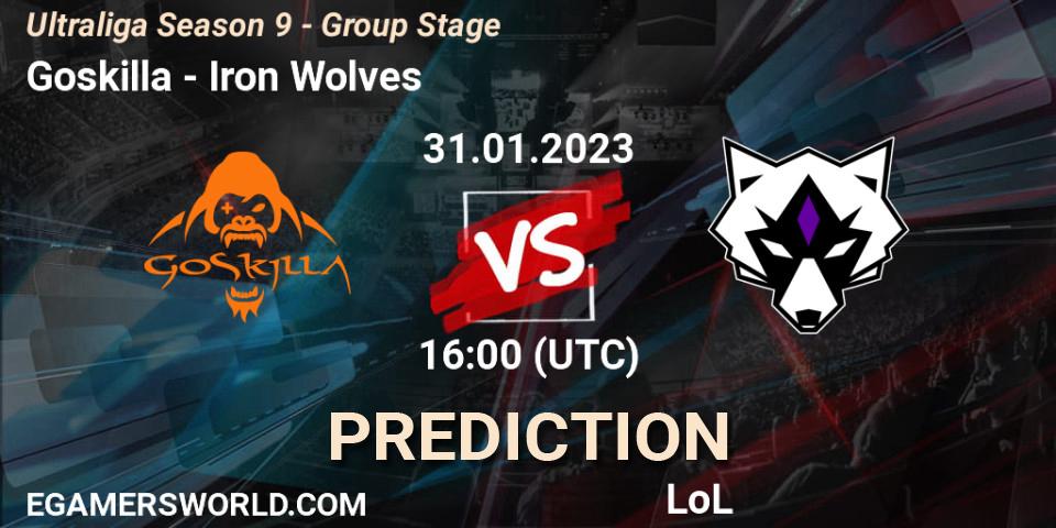 Pronósticos Goskilla - Iron Wolves. 31.01.23. Ultraliga Season 9 - Group Stage - LoL