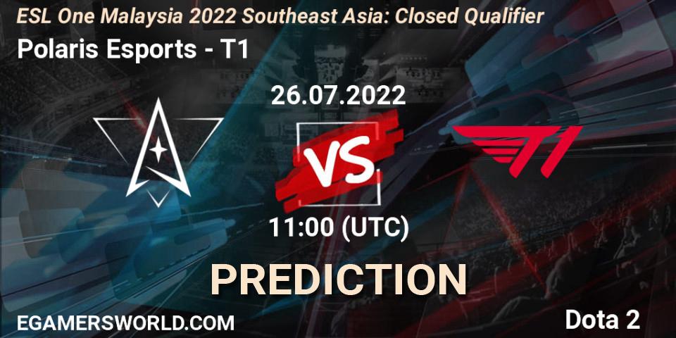 Pronósticos Polaris Esports - T1. 26.07.2022 at 11:01. ESL One Malaysia 2022 Southeast Asia: Closed Qualifier - Dota 2