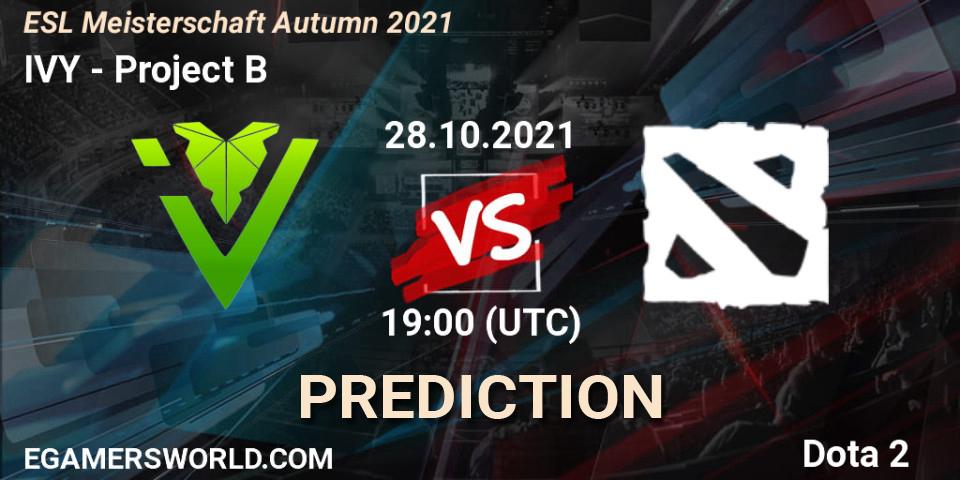 Pronósticos IVY - Project B. 28.10.2021 at 19:52. ESL Meisterschaft Autumn 2021 - Dota 2