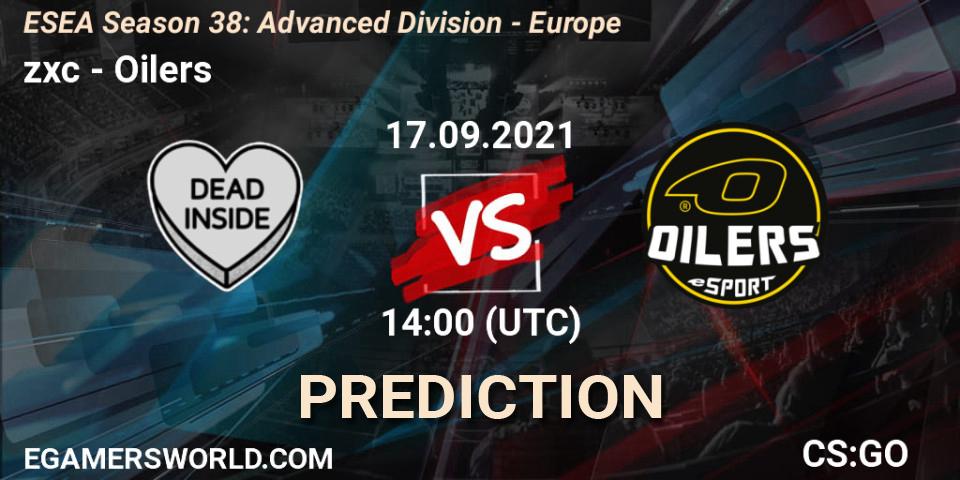 Pronósticos zxc - Oilers. 17.09.2021 at 14:00. ESEA Season 38: Advanced Division - Europe - Counter-Strike (CS2)