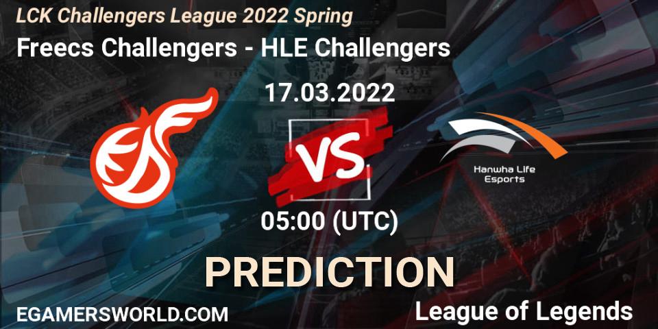 Pronósticos Freecs Challengers - HLE Challengers. 17.03.2022 at 05:00. LCK Challengers League 2022 Spring - LoL