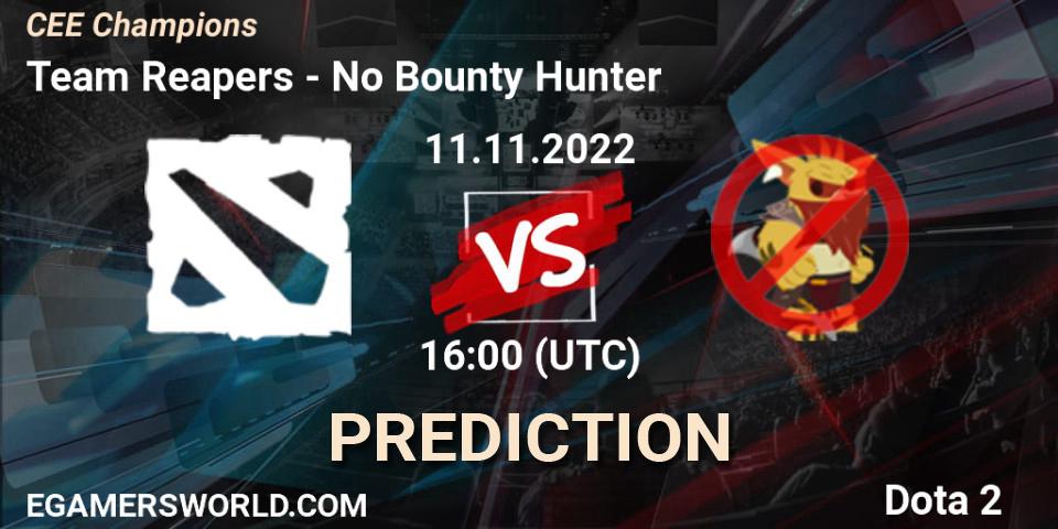 Pronósticos Team Reapers - No Bounty Hunter. 11.11.2022 at 16:00. CEE Champions - Dota 2