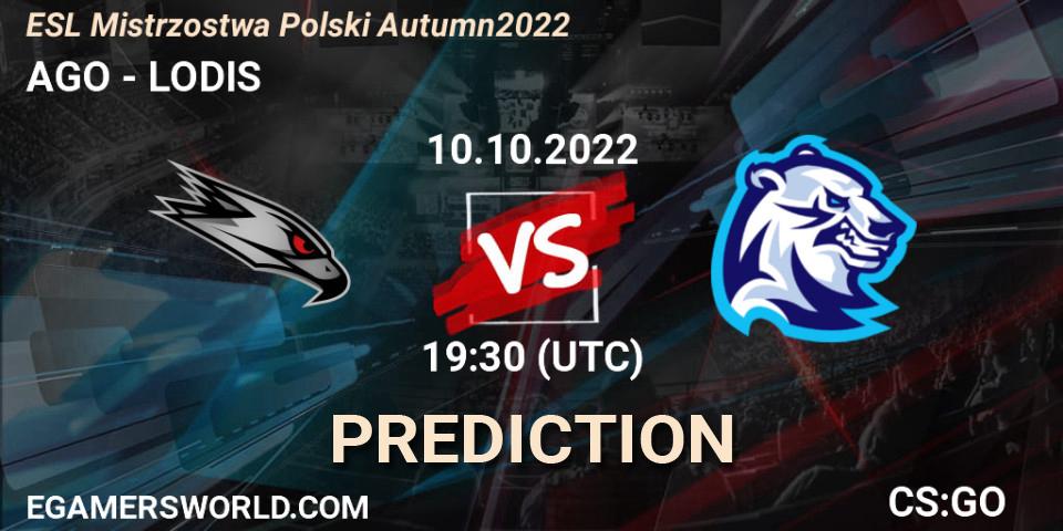 Pronósticos AGO - LODIS. 10.10.22. ESL Mistrzostwa Polski Autumn 2022 - CS2 (CS:GO)