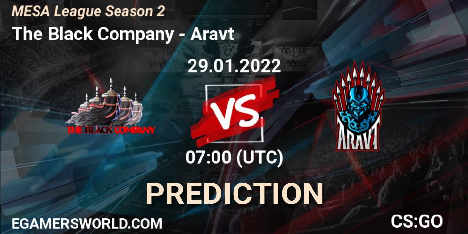 Pronósticos The Black Company - Aravt. 31.01.2022 at 04:00. MESA League Season 2 - Counter-Strike (CS2)