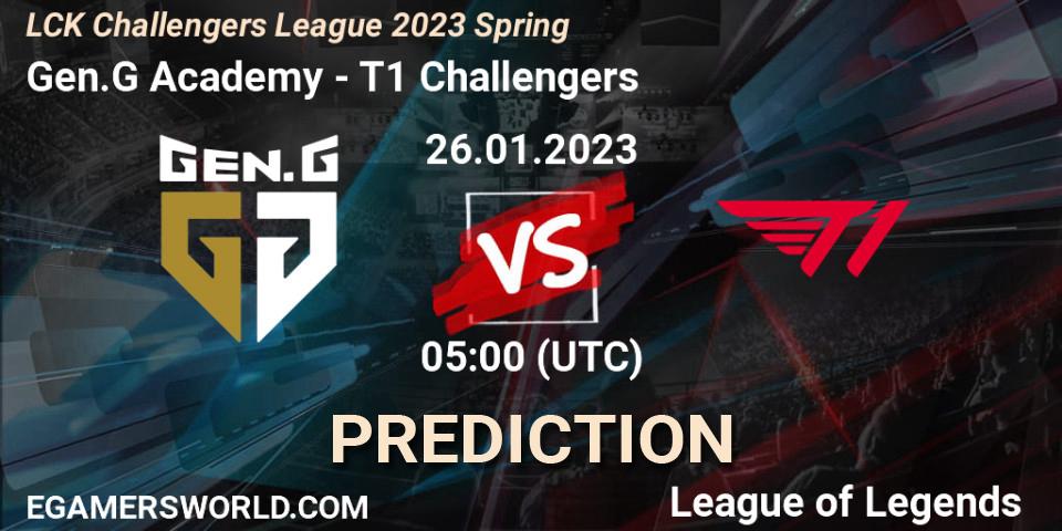 Pronósticos Gen.G Academy - T1 Challengers. 26.01.23. LCK Challengers League 2023 Spring - LoL